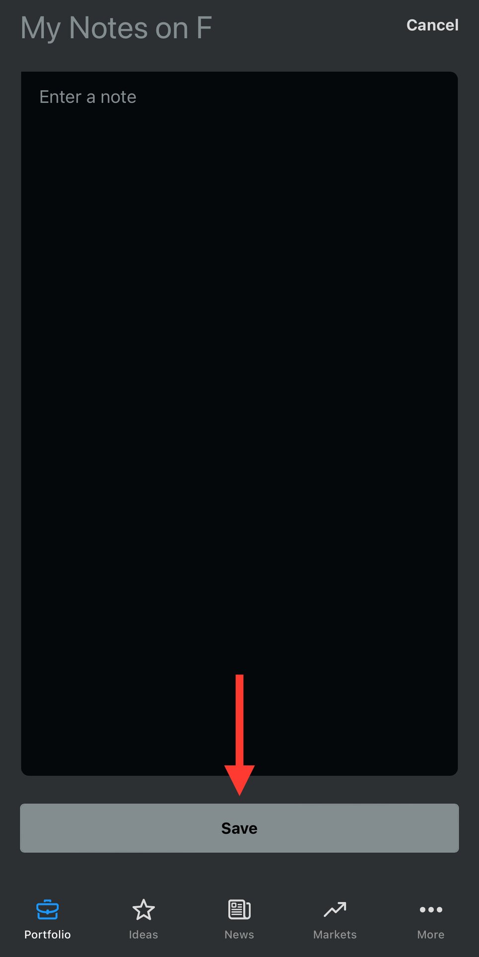 How Do I Add Notes to My Portfolio on the App?